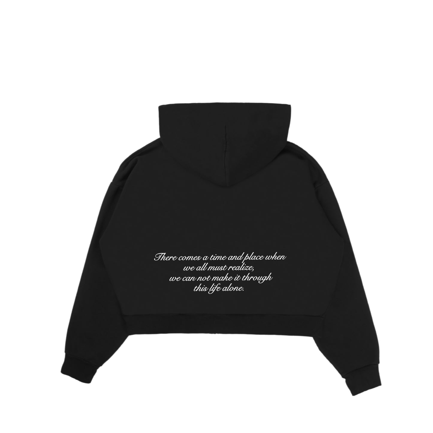 GUARDIAN ANGEL CROP ZIP HOODIE (BLACK)