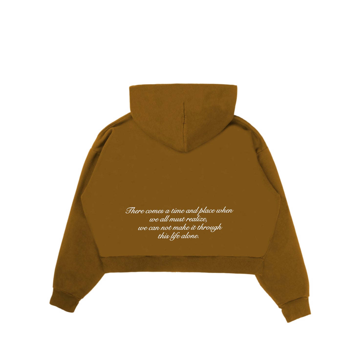 GUARDIAN ANGEL CROP ZIP HOODIE (BROWN)