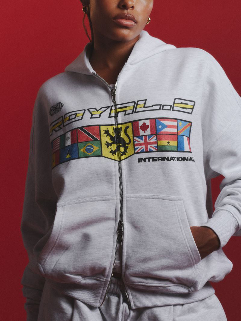 ROYAL.2 INTL' DOUBLE ZIP HOODIE