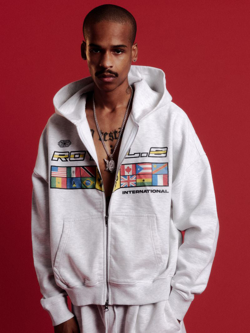 ROYAL.2 INTL' DOUBLE ZIP HOODIE
